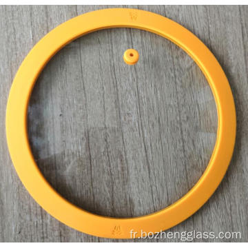 Couvercle en verre en silicone de couleur jaune